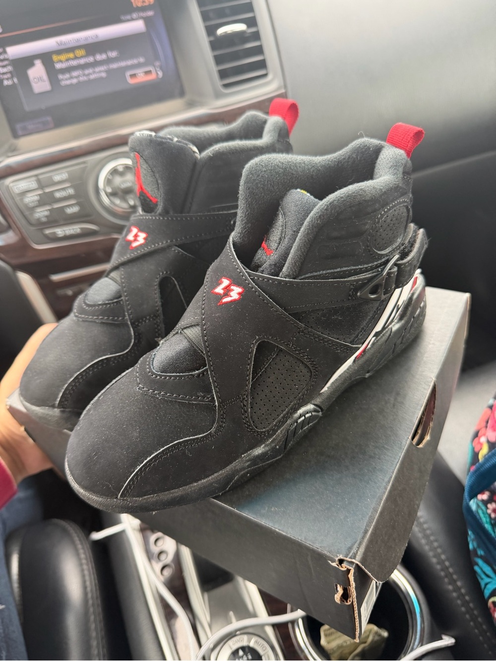 Jordan Kids Black and Red High-Top Sneakers